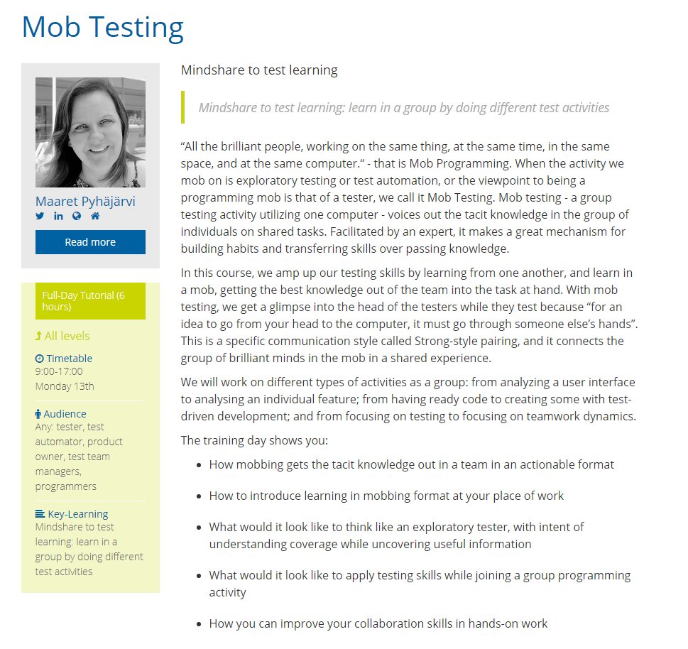 AgileDevPrac's tweet photo. FULL-DAY TUTORIAL
by @maaretp 
https://t.co/9OItesJnUm
#AgileTD #handson 
REGISTER NOW: https://t.co/Z21kAG9rdI https://t.co/YEv3lnedOQ