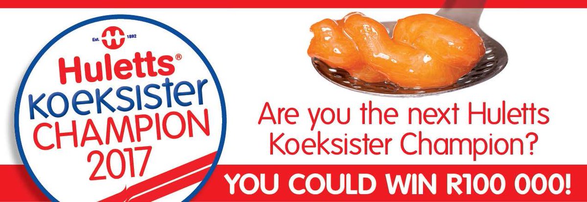Vanmiddag 15:00 is dit tyd vir die Huletts Koeksisterkompetisie by die kykNET Verhoog. Sien jule daar! #Innibos2017 bit.ly/2tPggdF