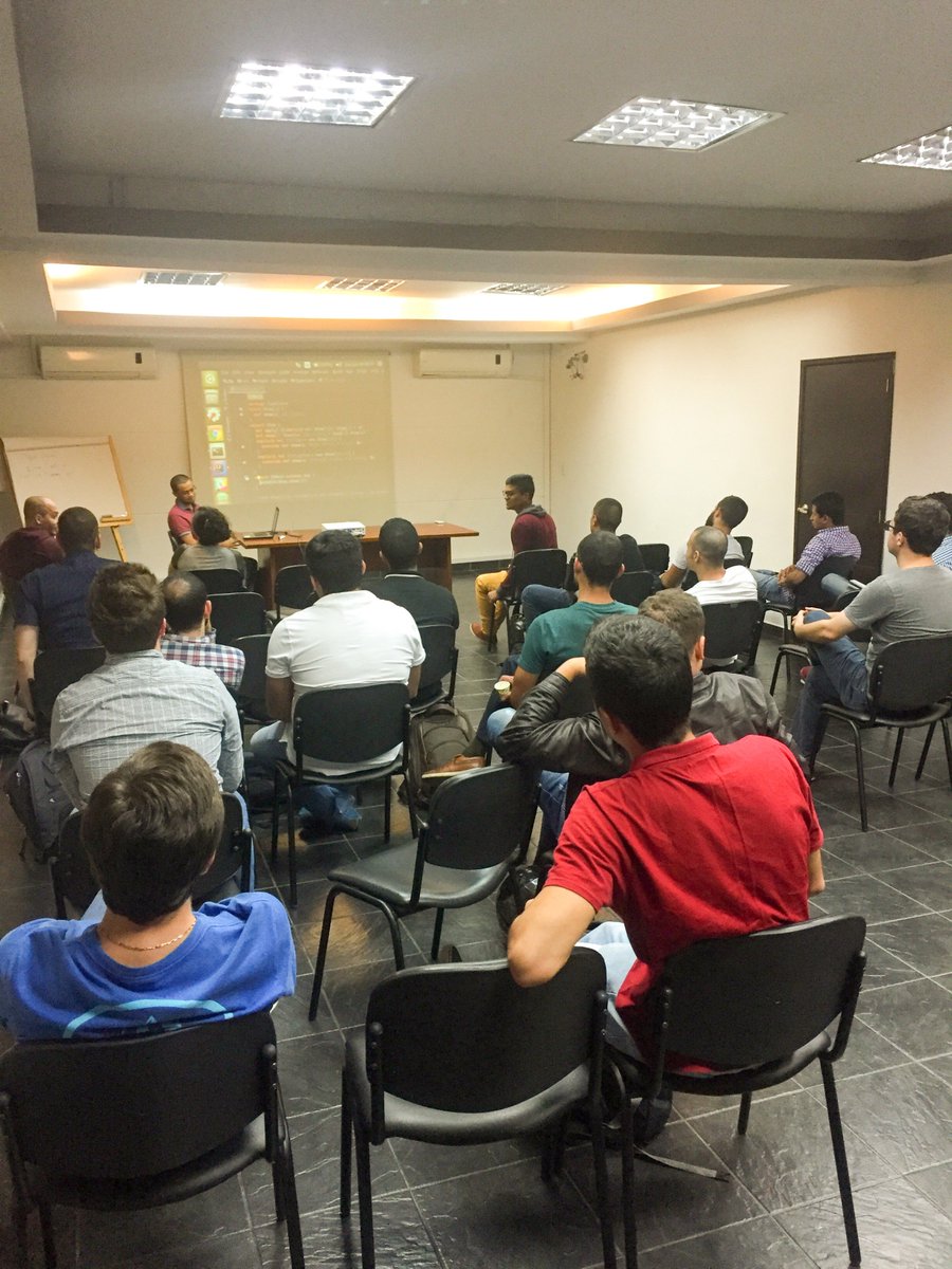scalaMDE's tweet photo. Un par de fotos de nuestra última sesión en la que Jef Ossa, dev en S4N, nos habló de polomorfismo ad-hoc con Type Classes. Gracias Jef! https://t.co/iRmvW4gnru