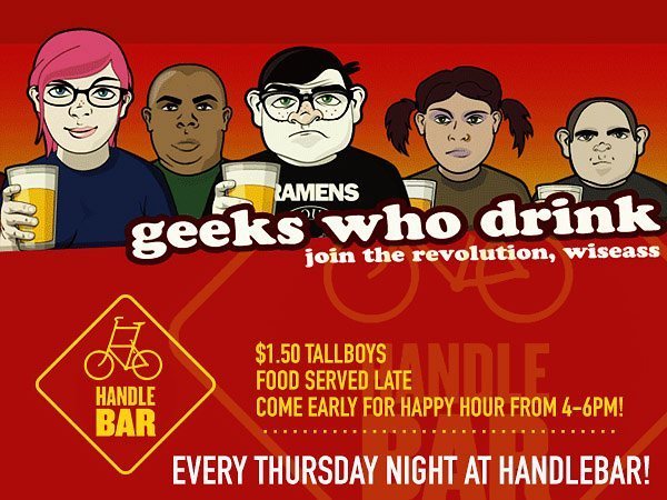 HandleBarSTL's tweet photo. Enjoy $1.50 tallboys during GEEKS WHO DRINK trivia tonight at Handlebar! The fun starts at 8pm! #nightlife #triviastl https://t.co/IjkSO6Z0vw