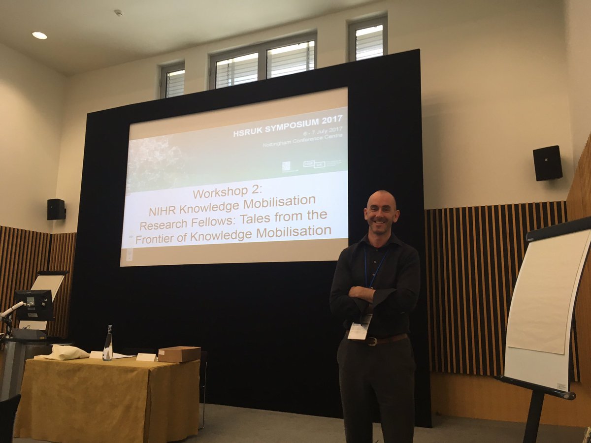 Jo_K_Day's tweet photo. NIHR Knowledge Mobilisation Research Fellows looking forward to hearing tales from KM frontier @IainALang @ExeterMed @PenCLAHRC #HSR2017 https://t.co/9ja70jkFTv