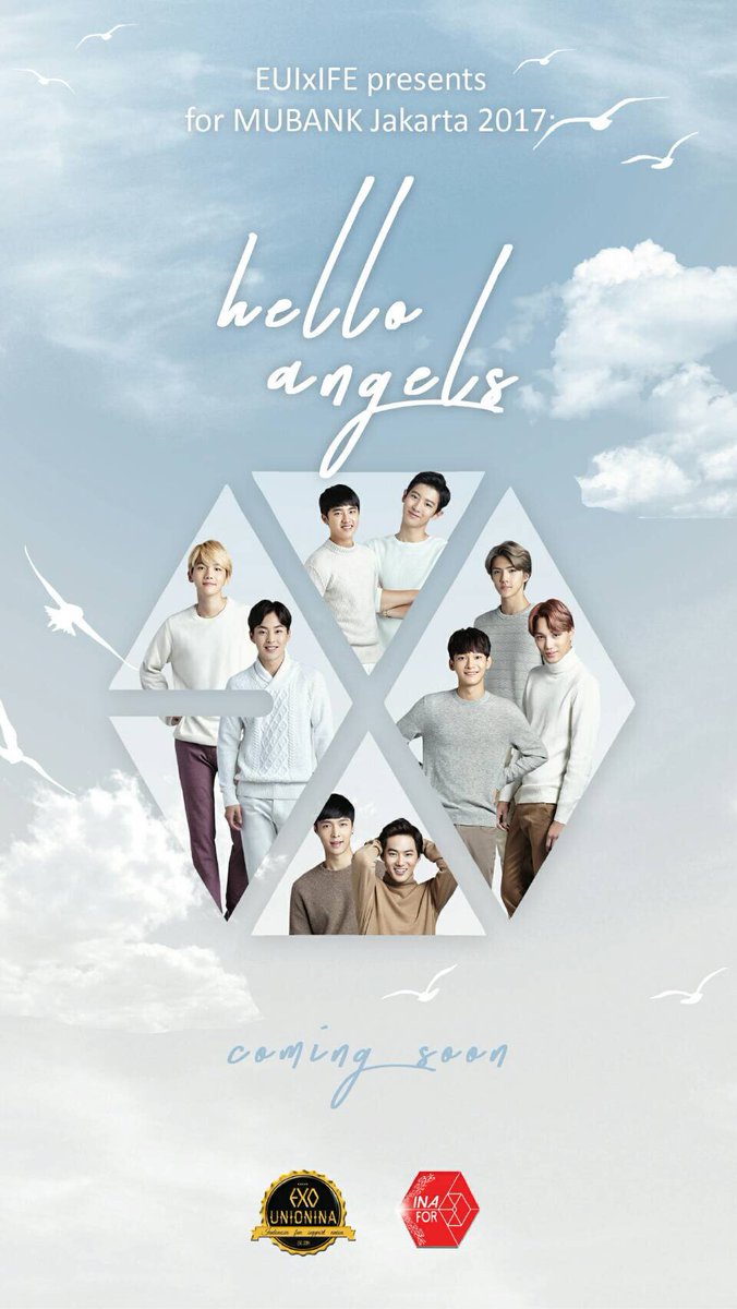 EXOCASTLE's tweet photo. COMING SOON
@EXOUNIONINA x @INAFOREXO #EUIxIFE
#MUBANKinJakarta2017 Project - Hello Angels~
Are you ready? https://t.co/z2CVYmKEZc