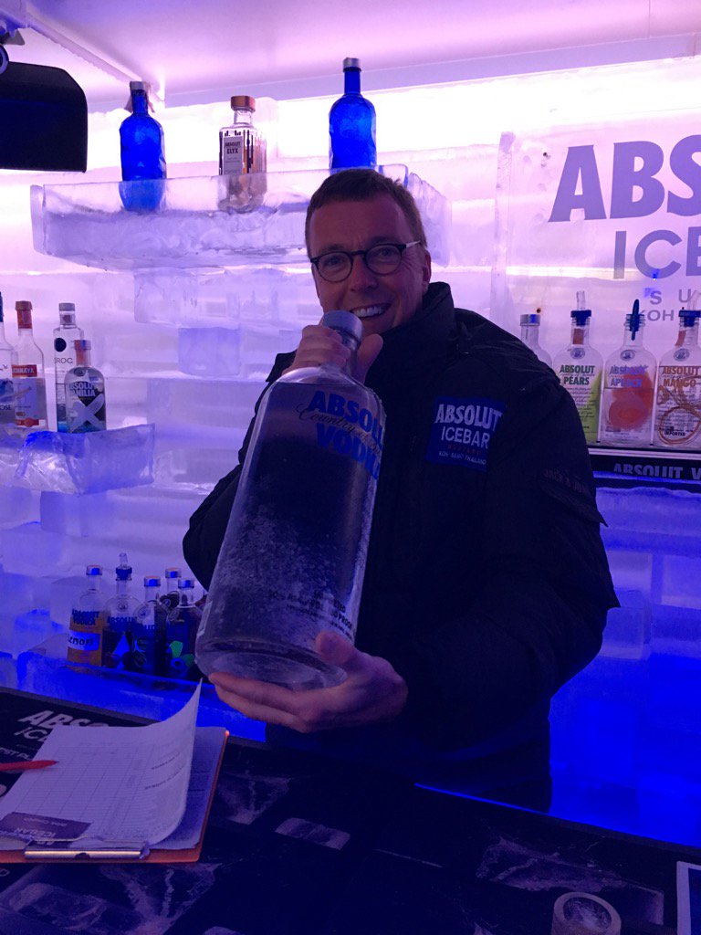 igrattan's tweet image. Ice bar without socks is a tad cold but the 4.5 litres of Vodka should help #IceBarSamui