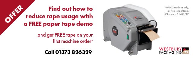WestburyPkg's tweet photo. Don't miss out on this month's packaging consumables offer. Save money on tape with our paper tape offer and free demo! https://t.co/Frcbap7AuV