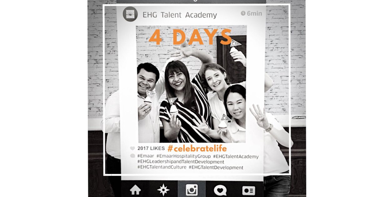 Sushmaceasar's tweet photo. My leadership &amp; talent team countdown to the launch of Emaar hospitality culture blueprint- 4 days to go #celebratelife https://t.co/C7cVYC3kA4