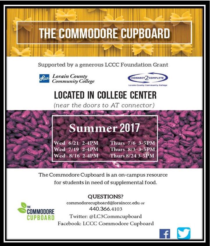 CommCupboard's tweet photo. Cupboard open today from 3-5PM. Located in CC next to AT. Bring a student ID to use. Limited produce: first come, first serve. @lorainccc https://t.co/bqjbxGYPqK