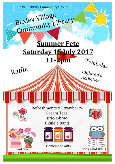 BexleyLibraryUK's tweet photo. TODAY: It's our Summer fete, 11-2! Please join us - we're a few minutes walk from Bexley station! #London #Bexley #Kent #Sidcup #Bexleyheath https://t.co/fzuH10yjg6
