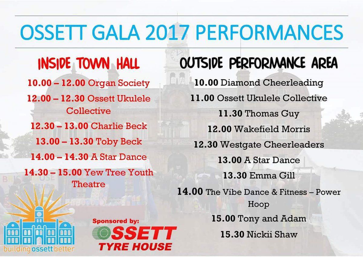 Come and see us at Ossett Gala Saturday. Lots more things to see and do!