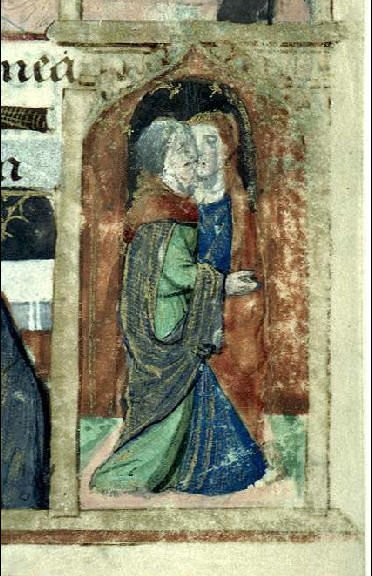 lore_derail's tweet photo. #journeeinternationaledubaiser #enluminure du #MsLyon 5997 Joachim et Anne s'étreignent à la porte dorée #Jerusalem https://t.co/S9dqfv7KVV https://t.co/Jh5bCh4czv