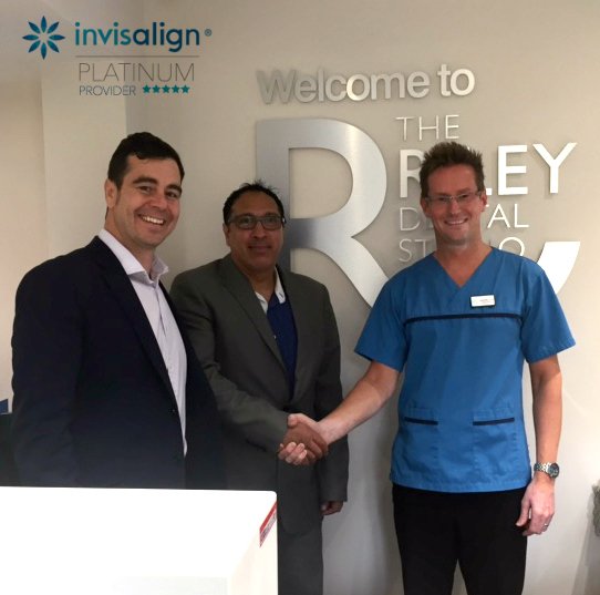 Thanks to Richard Beaumont &amp; Raj Hujan from <a href="/invisalign_ukie/">Invisalign UK & IE</a> for their visit to congratulate Gareth on his new Platinum Provider status