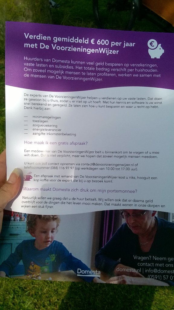 Inge_F's tweet photo. Met collega's @domesta op pad in #Coevorden om de #VoorzieningenWijzer te promoten. Gem. €600 p/jr besparing! https://t.co/zdXdQgkBtb
