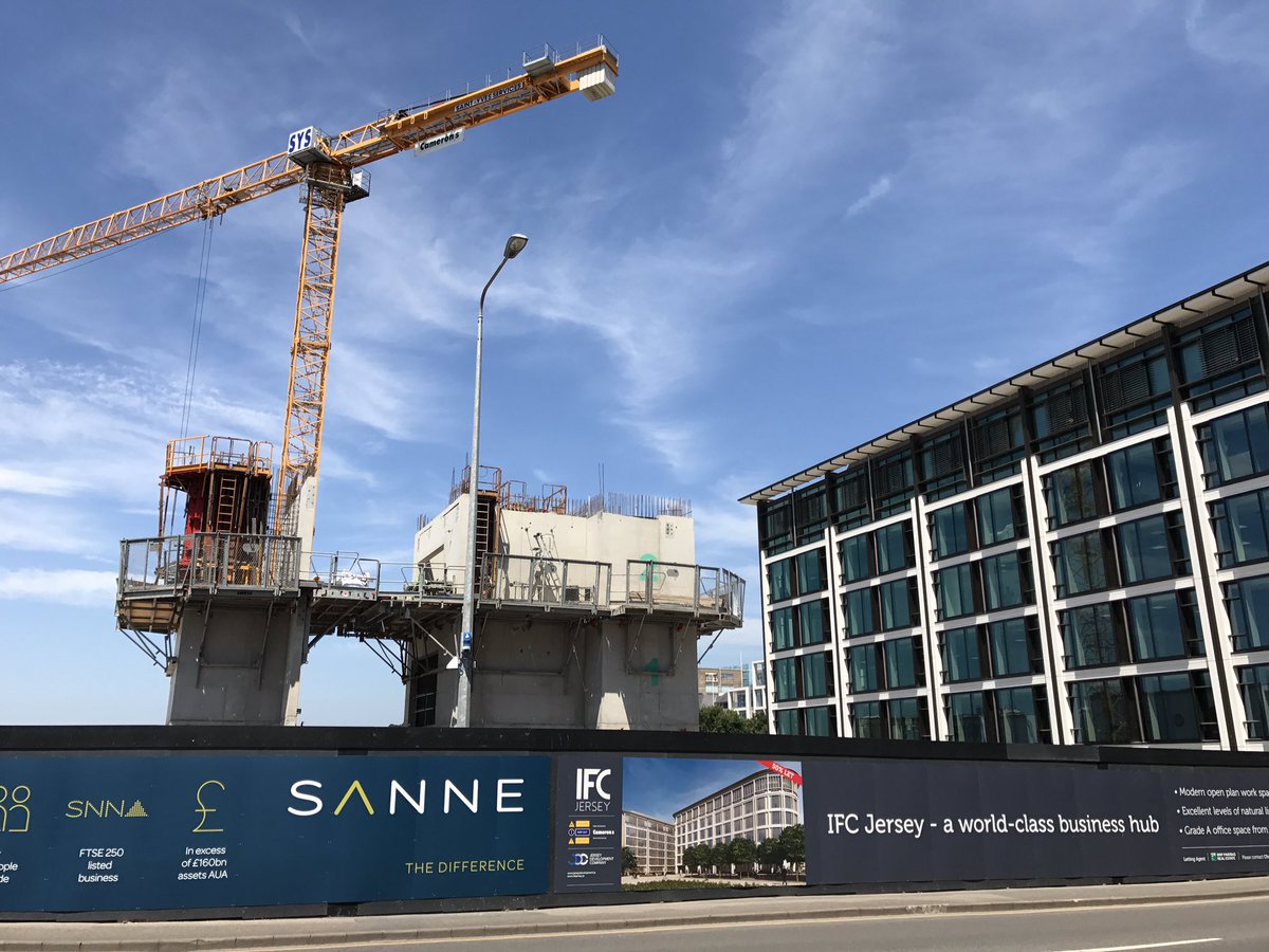 EtecEngineers's tweet photo. Building 5 rises out of the ground in the shadow of building 4 at #IFC #Jersey. The 30,000 Sq/ft Cat B fit out by Etec starts early 2018 https://t.co/zBQ5pB6qi6