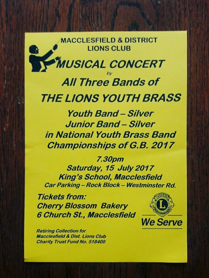 Who's coming to our #BrassBand #concert on Saturday 15th July? Award-winning @LionsYouthBand at #KingsSchool #Macclesfield