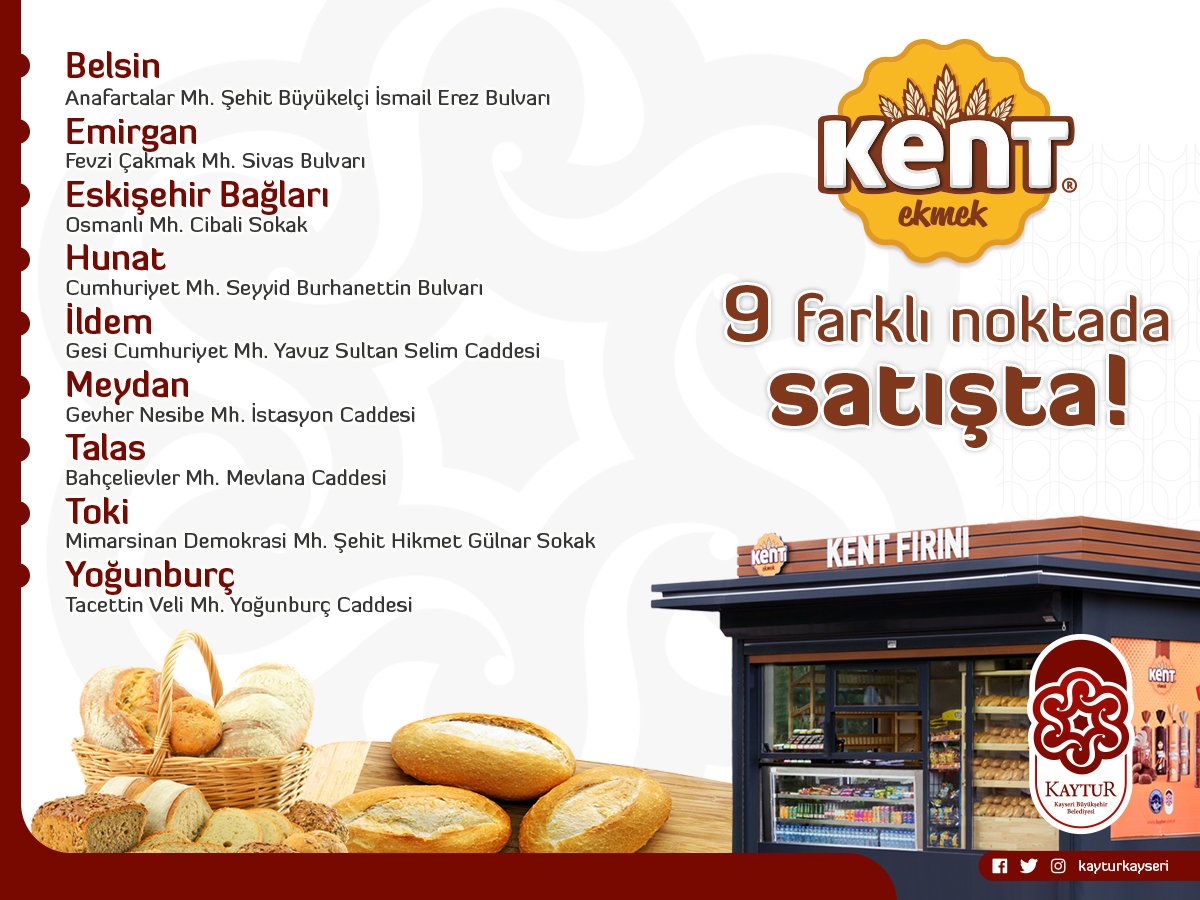 kaytur kayseri on twitter kentekmek lezzetleri sehrin dokuz farkli noktasinda kaytur kayseri ekmek https t co hesabn88oj twitter