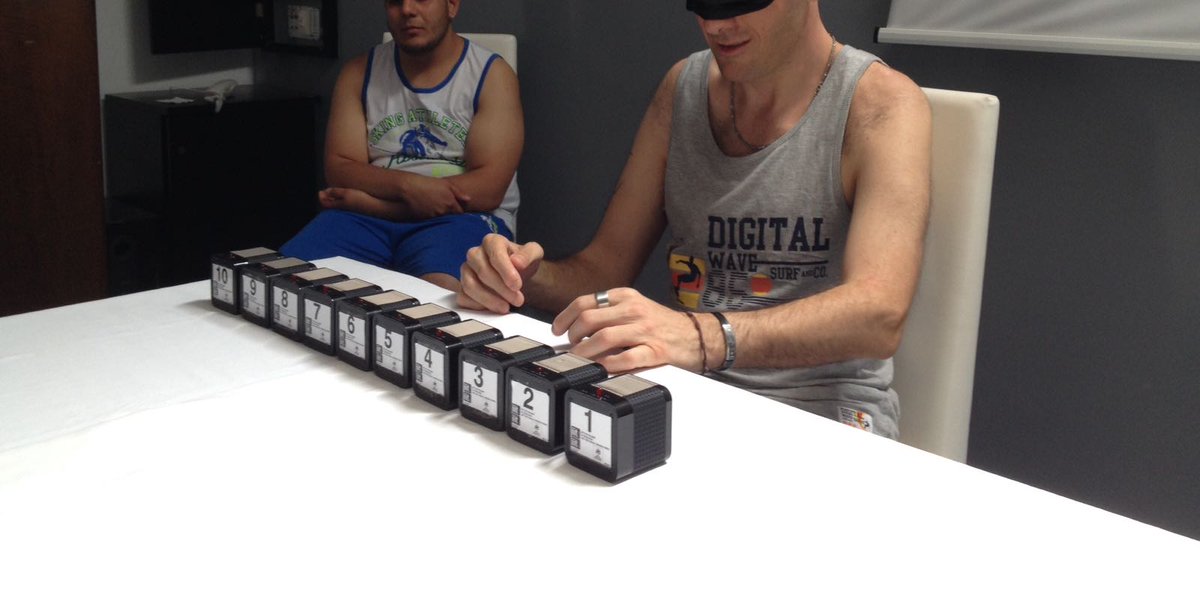 WeDrawproject's tweet image. Visually impaired people in Salerno trying the new set of loudspeakers to assess auditory spatial perception #spatialperception #salerno
