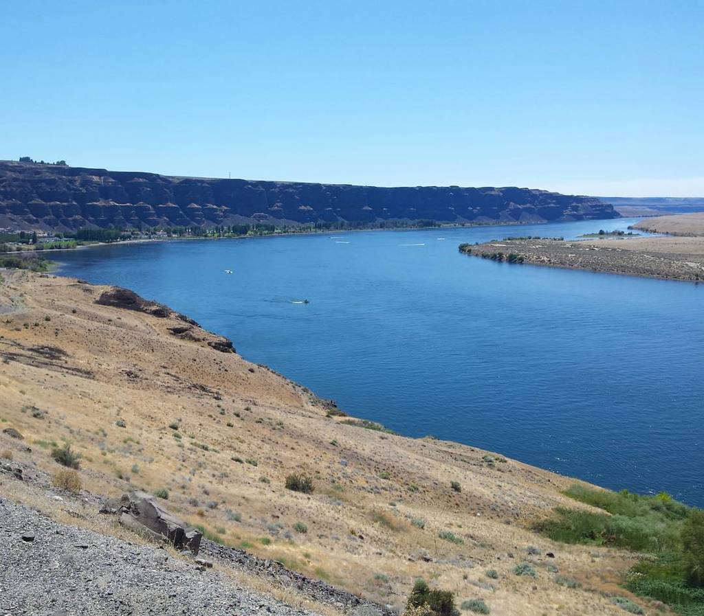NWDams's tweet photo. The #ColumbiaRiver at #CrescentBar in #CentralWashington. This widened section of water is backed up behind #WanapumDam. #ColumbiaRiverDams… https://t.co/xytahHllIX