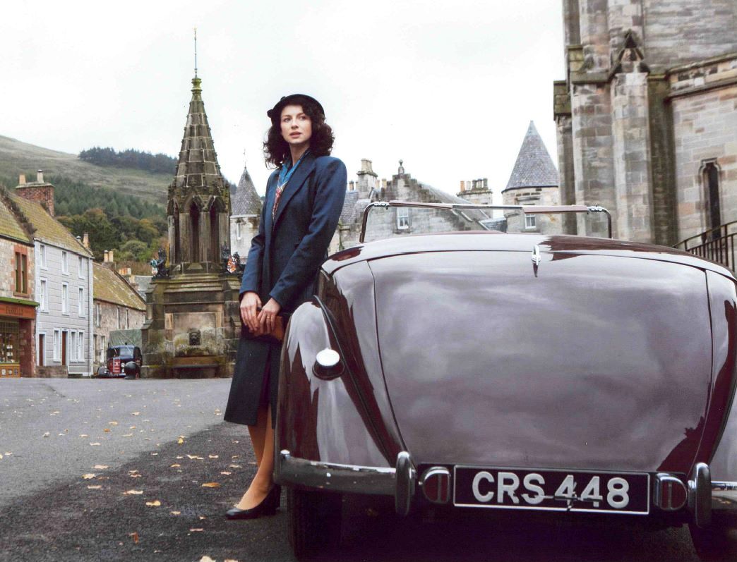 ClassicAlyth's tweet photo. Our Rover Tourer features in #Outlander with #CaitrionamBalfe and #SamHeughan right now - see it this weekend at #Glamis - stand no. 153 https://t.co/hYGPfcyeAw