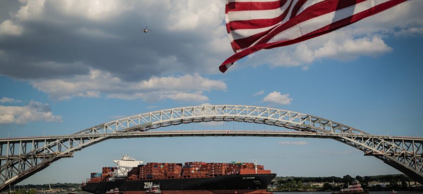 Last week the first Neo-Panamax Zim ship called in Newark Bay since Bayonne Bridge announced it's new clearance bit.ly/njport
