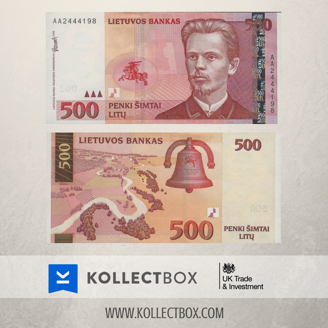 #Lithuania 500 #Litu 2000 AA-Prefix Pre-Euro UNC
#uncirculated #banknotes #papermoney
ow.ly/eylM30dhx8U