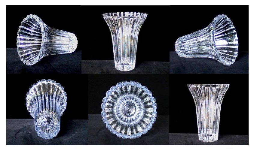 Flower Vase Fine Crystal Beveled Ridges 8 inch x 6.5 Clear Glass
