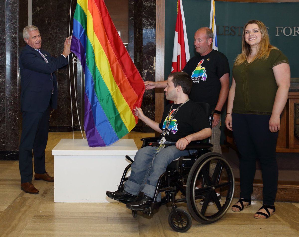 PremierofNL's tweet image. Today, we launched Pride Week across NL at a flag-raising ceremony at the Confederation Building. Read more: bit.ly/2sRmMfX