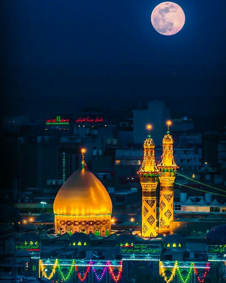 مساءً ٌ يهمسُ بأشتياق القلب الى حيثُ كربلاء وسلامٌ يُبعثُ الى الحُسين سيد الشهدآء ...!♥️