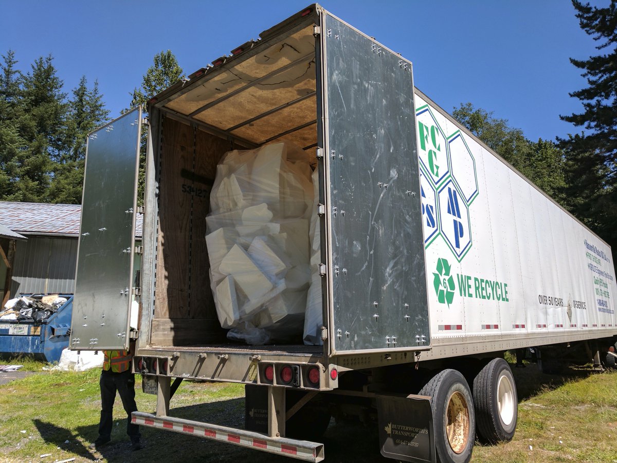 We're moving! Saying goodbye to our foam mountain today so it can be recycled was tough. Lee was caught crying in the storage shed. 😢
