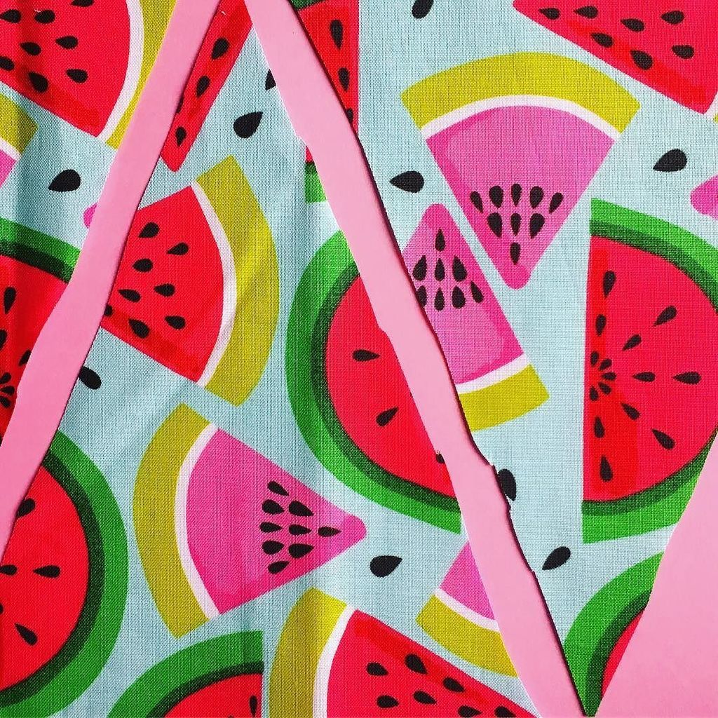 Phew! The weather is scorching here in London ☀️ Just here working on my new watermelon bunting 🍉 Love this fabric… ift.tt/2tvmZHB