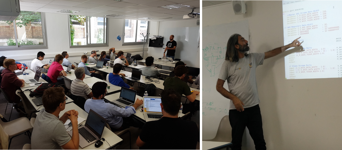 NewNetParis's tweet image. @NewNetParis training school on #NetFPGA just finished! Thanks to our instructors and to the 20+ participants newnet.telecom-paristech.fr/index.php/rese…