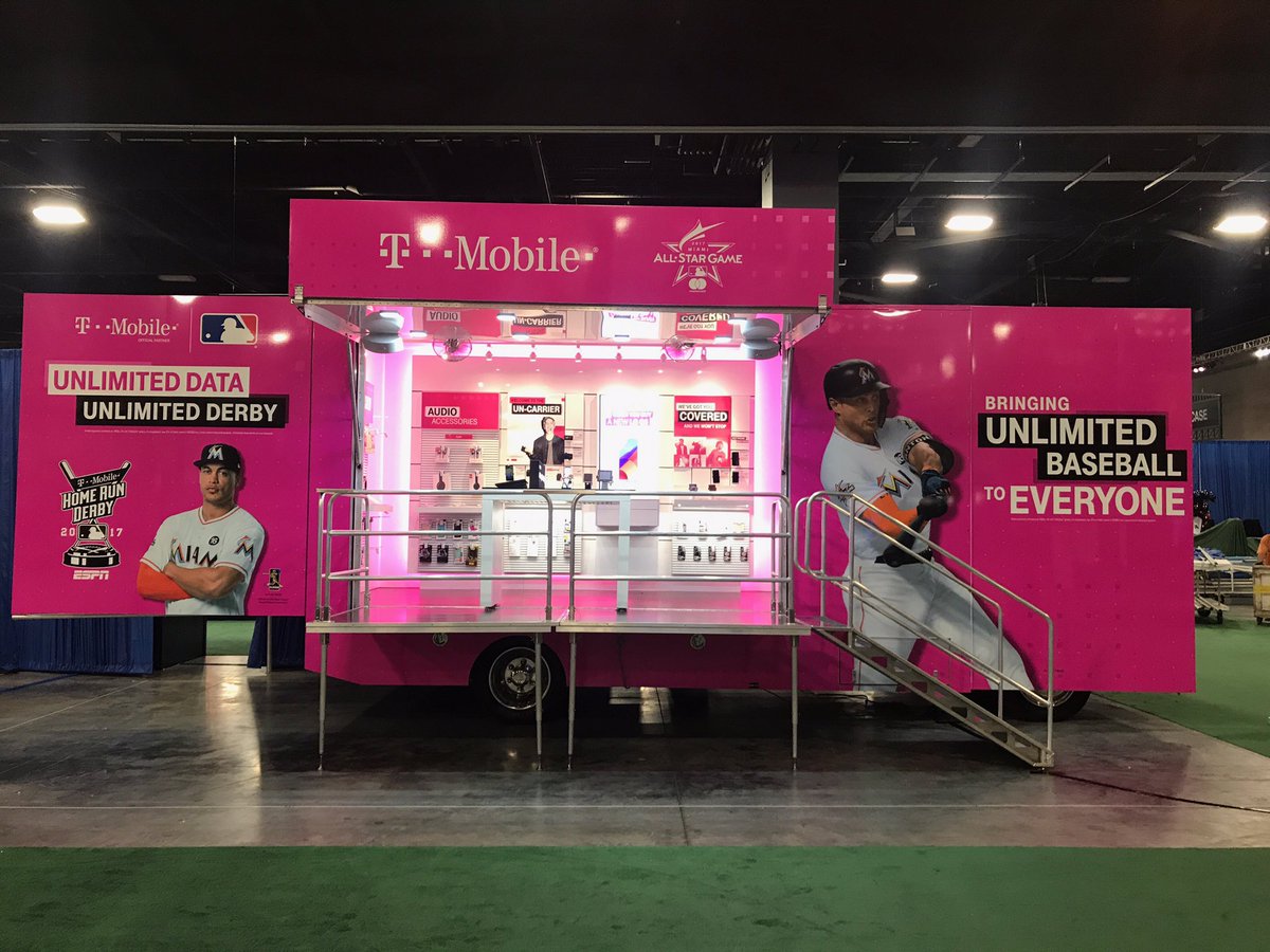 <a href="/TMobile/">T-Mobile</a> getting ready to paint Miami Magenta this weekend for MLB All-Star FanFest. Stop by and see our mobile showroom @ convention center