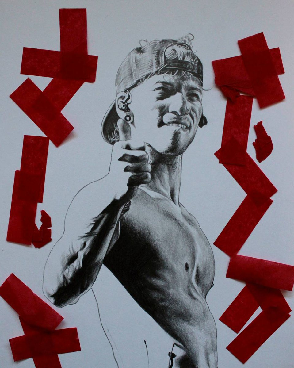 HWCassie's tweet photo. "We've made it this far"@joshuadun @twentyonepilots @skeletonclique confetti from TDC. Pretty proud of this guy #cliqueart https://t.co/MDYdZXM4n5