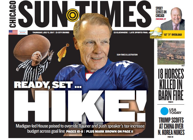 #BossMadigan and his legislature is dead-set on raising taxes for families across Illinois #TaxHikeMike #twill