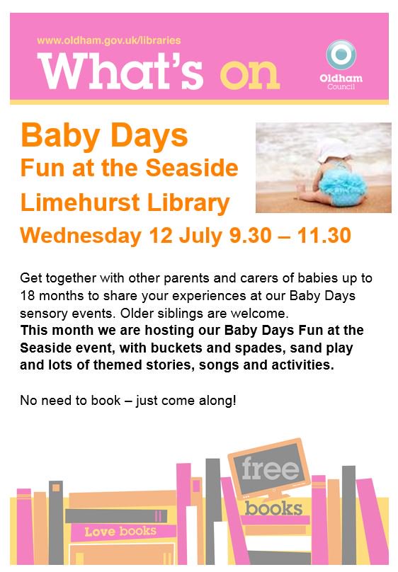 OldhamLibraries's tweet photo. We're bringing the seaside to #Limehurst library!
SandποΈ
Buckets and spadesβ΅οΈ
Sensory playπ‘
and lots of lovely singing!π©βπ€
Wed 12 July 9.30 https://t.co/8Jwpkb0ttL