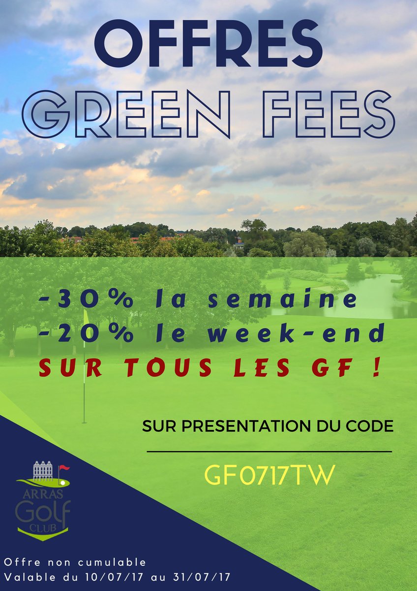 Dès lundi les offres d'été débarquent au Golf d'Arras !