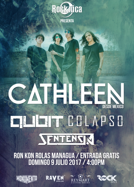 rocknica's tweet photo. No te perdas a @cathleenband desde Mex junto a @qubitmetal @ColapsoNica y @sentencianic 

https://t.co/2m1J6l5t8P https://t.co/Zu3vyOxjvD