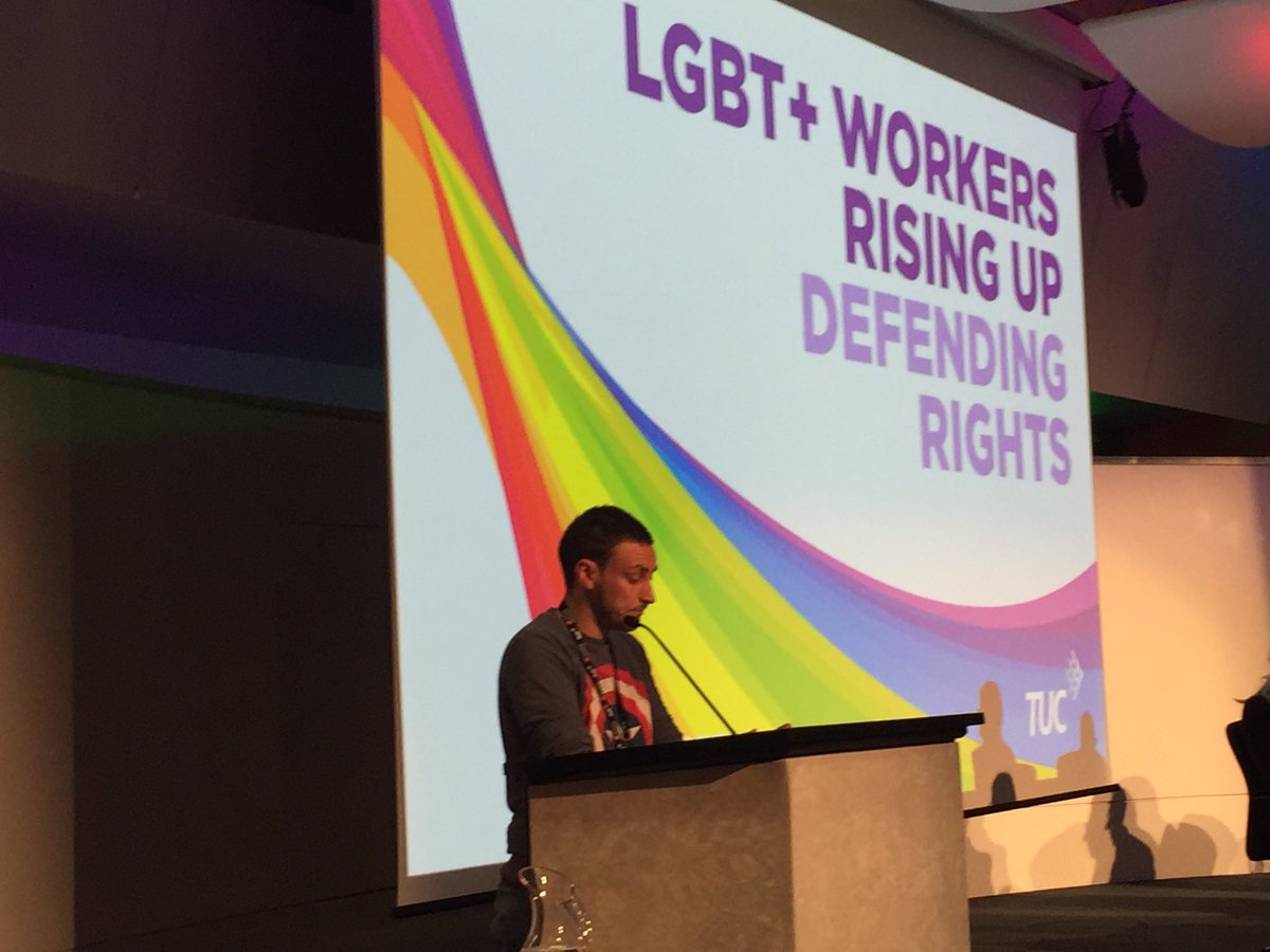 jessbelmonte's tweet photo. @thecsp member @Zack_pt representing TUC LGBT committee proposing emergency motion 2 on young workers #TUCLGBT #csplgbt https://t.co/dkw1ItKsaY