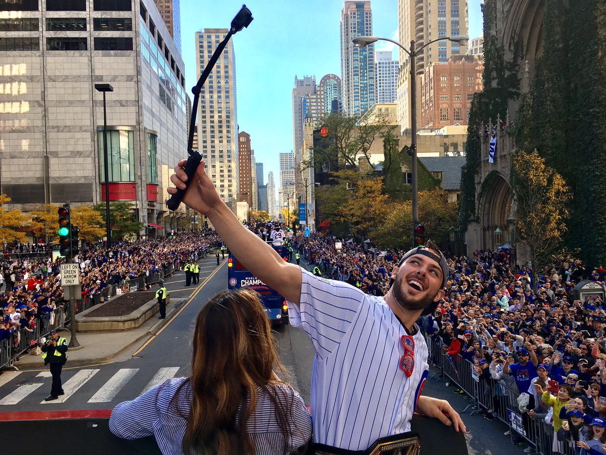 Cubs's tweet image. Dreams do come true! RT this by 3 p.m. for a chance to take a selfie with @KrisBryant_23, plus two tickets to a game. #VoteKB #VoteX