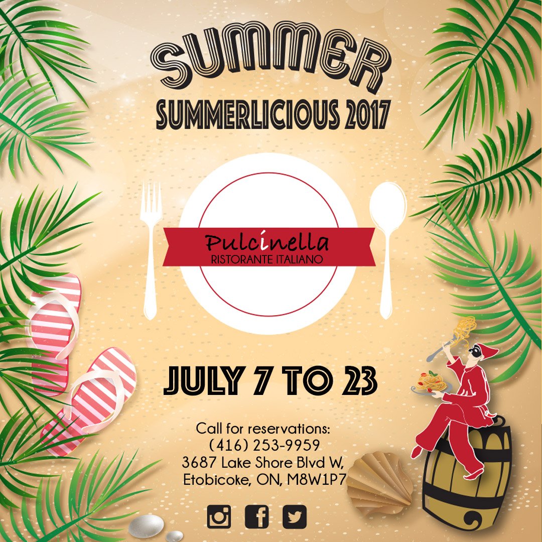 pulcinellato's tweet photo. Come to Pulcinella Toronto this Summerlicious 2017. From July 7 to 23, 2017. Reservations begin on Thursday!!!! https://t.co/n8fYeVH1RC