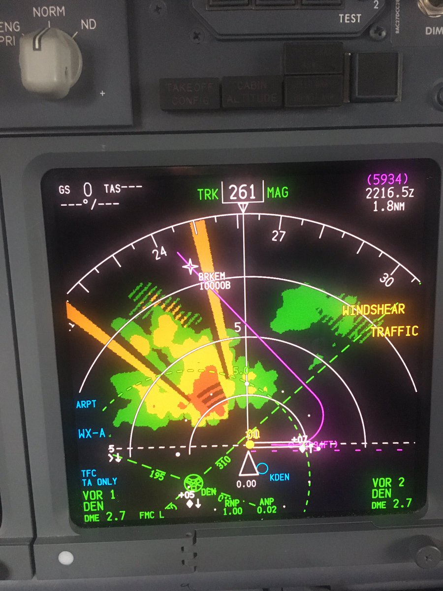 SWA_Captain's tweet photo. Predictive Windshear Warnings while waiting to takeoff in Denver are never a good sign! We waited https://t.co/hcEnE7xGuz