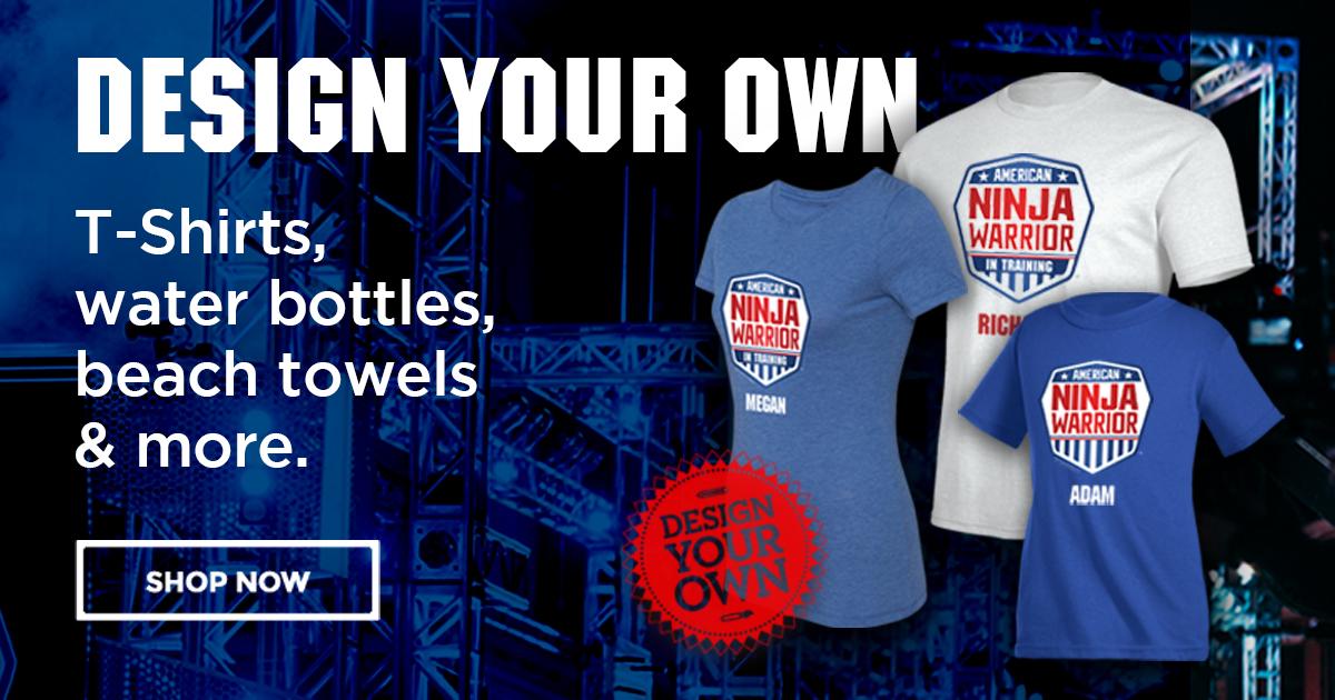 Get your #AmericanNinjaWarrior gear personalized! Use code SUMMER15 for 15% off sitewide. Shop now: goo.gl/HUZ3ME