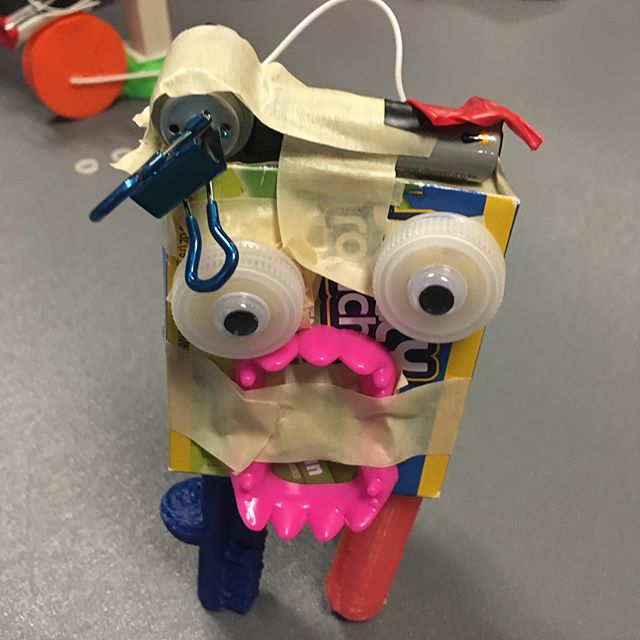 hplibrary's tweet photo. Handcrafted vibrobots from last week's robotics club #LibraryCamp #stemlibraries #robot #art https://t.co/bPqtmSW4mP