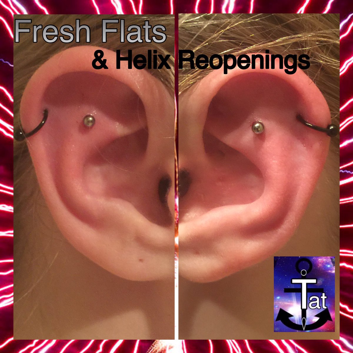 TatThePiercer's tweet photo. #tragus #helix #flat #travelingpiercer #convenience #piercingparty #affordable #pricingdrop #piercing #variety #upgrade #makeover #ear https://t.co/z8iCrD8qhg