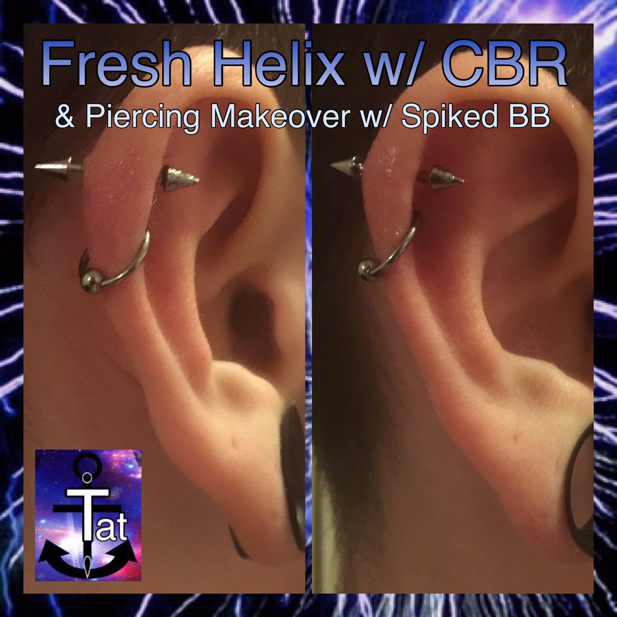 TatThePiercer's tweet photo. #tragus #helix #flat #travelingpiercer #convenience #piercingparty #affordable #pricingdrop #piercing #variety #upgrade #makeover #ear https://t.co/z8iCrD8qhg