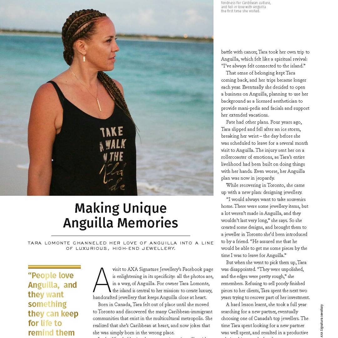 AXASJewellery's tweet photo. ASJ and Miss CANguilla in Design Anguilla magazine! #honouredtoberecognized #lifeasadesigner #axasignaturejewellery #designanguilla https://t.co/PYkz4RGXGq