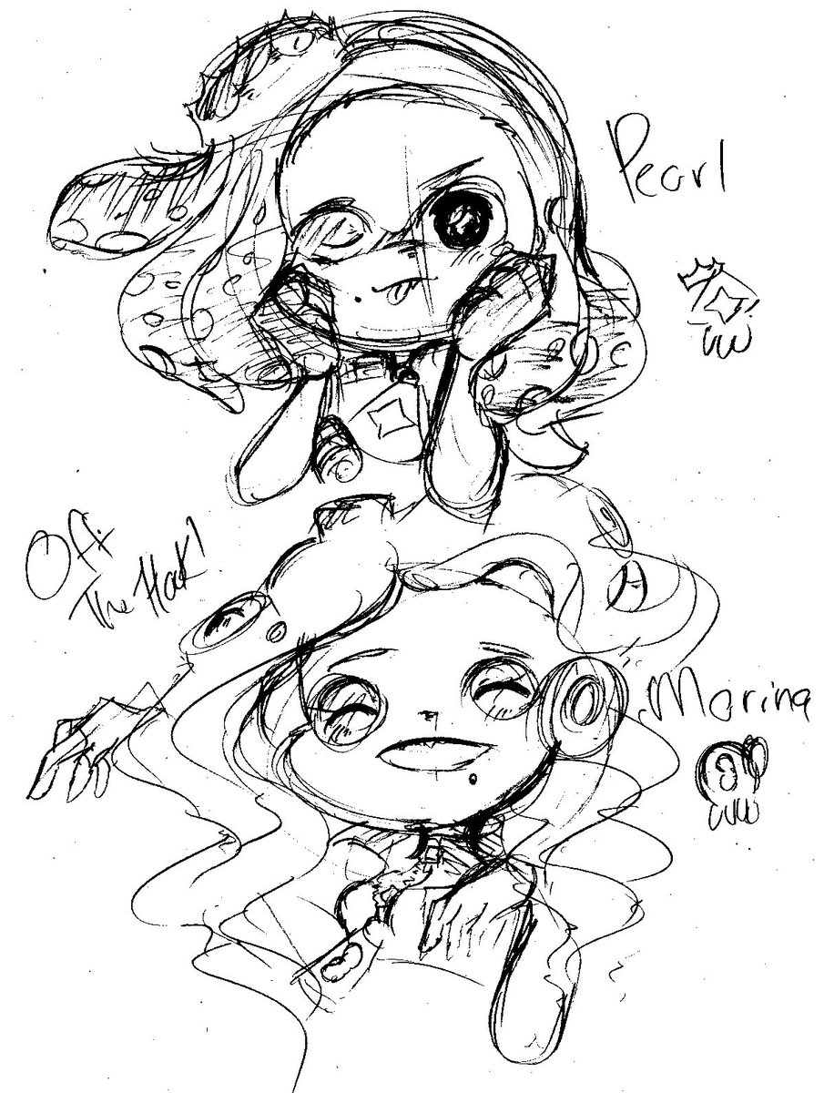 Hinaru777's tweet image. I seriously can't wait for my one game that I wanted since launch! #Splatoon2 #Splatoon2Direct #NintendoSwitch Pearl and Marina! #スプラ2