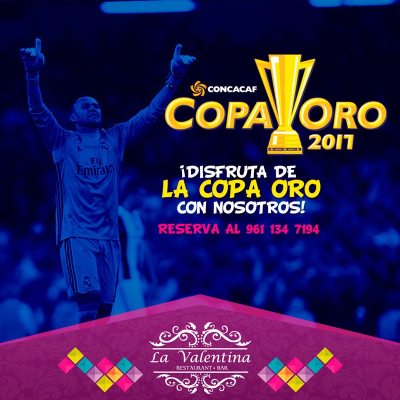 ICARIA_TGZ's tweet photo. ¡Vive los goles de la #CopaOro  en #LaValentina!⚽
#Reserva al 📞961 134 7194! https://t.co/k3YoytqXM8