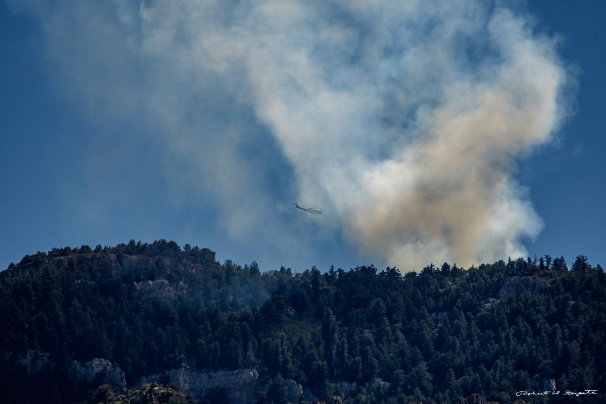 Sandia Crest Albuquerque New Mexico Two helicopters on scene <a href="/koat7news/">KOAT.com</a> <a href="/KOB4/">KOB 4</a> <a href="/KRQEMark/">News Junkie</a> #sandiacrestfire #wildfire @USFSSouthwest