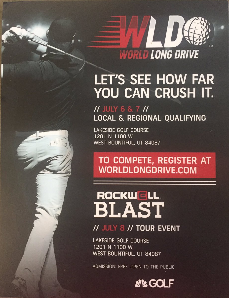 LakesideWB's tweet photo. @WorldLongDrive
Today from 12pm-7pm
Tomorrow 12pm-7pm
Saturday's Rockwell Blast Tour Event 10am-4pm #WorldLongDrive #LakesideGolfCourse https://t.co/JlXaukAZX7