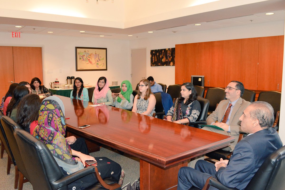 A delegation of young Pakistani students currently visiting US under the Summer Sisters Exchange Program called on the Amb Aizaz Ch. today