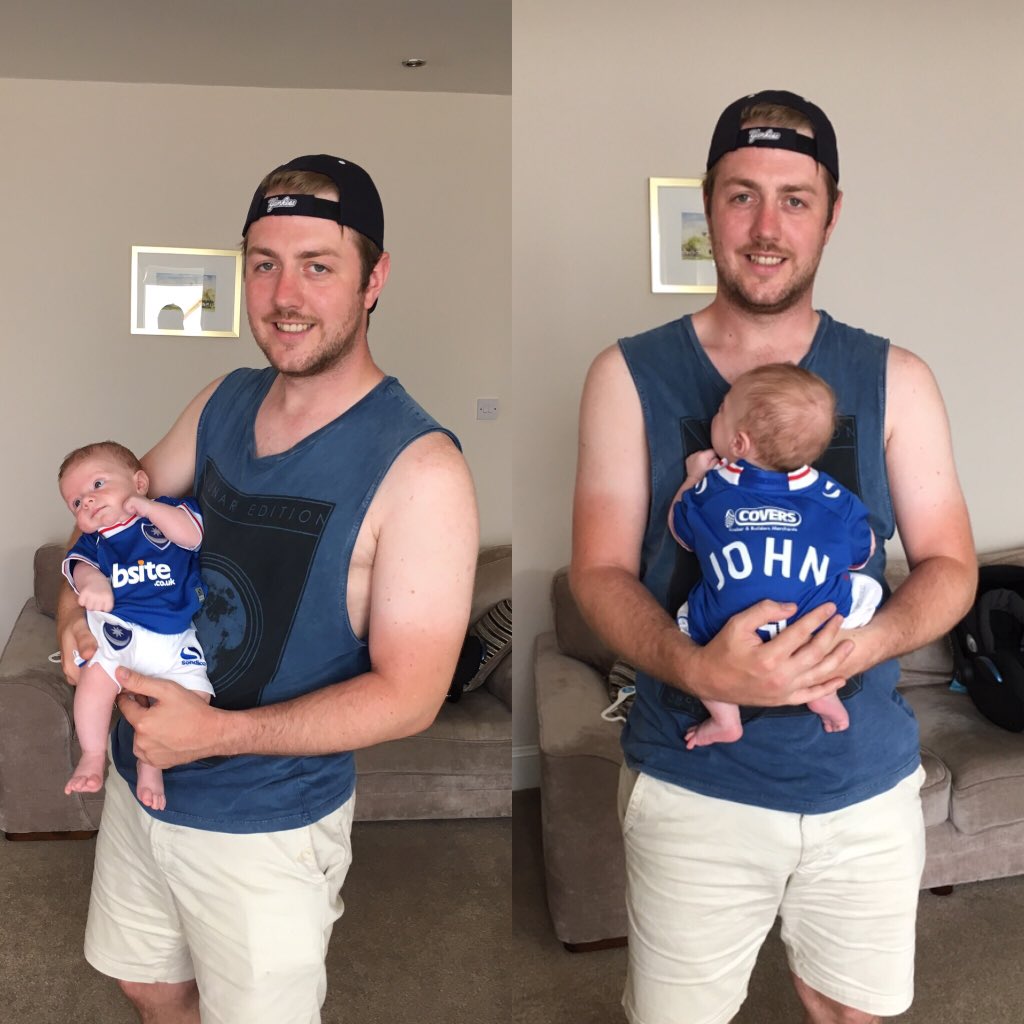 DSusans's tweet photo. @ConorChaplin19 @officialpompey @UnderArmourUK Pompey's youngest fan #8weeks #bluearmy https://t.co/zzNn610hl7